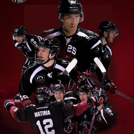 Affiche Hockey Scorpions de Mulhouse. 
Crédit photos : Dominique Giannelli
Page Scorpions de Mulhouse.
Réalisée sur Photoshop et Procreate